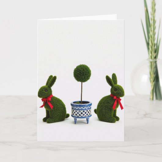 Green Figures Topiary Art Card カード (正面)