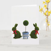 Green Figures Topiary Art Card カード (黄色い花)