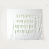 Green Find Your Seat Fabric Wedding Seating Chart  タペストリー (正面(横))