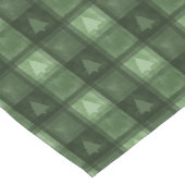 Green Fir Tree Pattern Textured Plaid Christmas ショートテーブルランナー (コーナー)