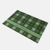 Green Fir Trees Plaid With Custom Name Christmas ドアマット (アングル)