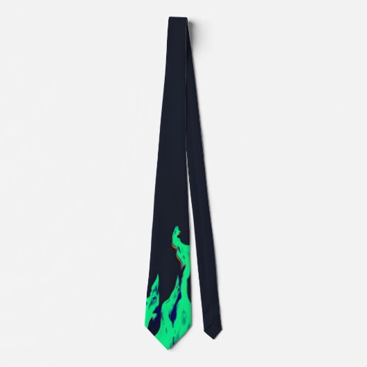 Green fire – Grünes Feuer – Flamme Flame Flames ネクタイ (正面)