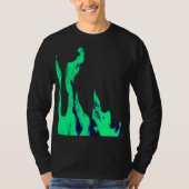 Green fire – Grünes Feuer – Flamme Flame Flames Tシャツ (正面)