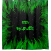 Green Flames in the Starlight Sky シャワーカーテン (正面)