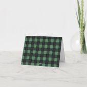 Green Flannel Bear Pine Tree Thank You Card 招待状 (裏面)
