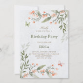 Green floral  招待状 (正面)