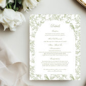 Green Floral and Bird Toile Enclosure Cards エンクロージャーカード