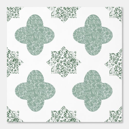 Green Floral Arabesque Wallpaper 壁紙 (正面)