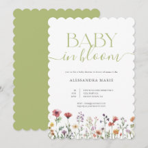 Green Floral Baby in Bloom ベビーシャワー