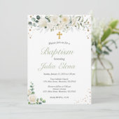 Green Floral Baptism Invitation 招待状 (スタンド正面)