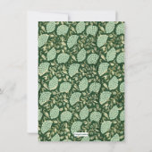 Green Floral Block Print, Customized Stationery サンキューカード (裏面)