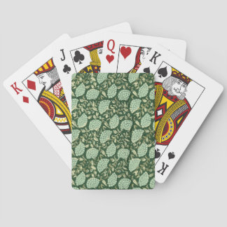 Green Floral Block Print Playing Cards トランプ