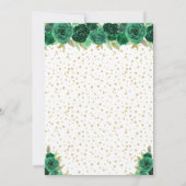 Green Floral Blonde Hair Princess Birthday Party 招待状 (裏面)