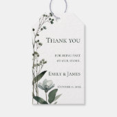 Green Floral Botanical Wedding ギフトタグ (正面)