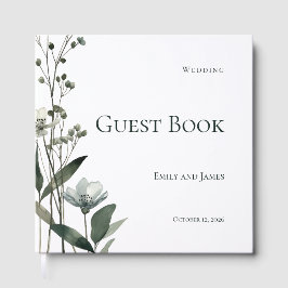 Green Floral Botanical Wedding ゲストブック