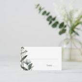 Green Floral Botanical Wedding プレイスカード (スタンド正面)