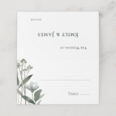 Green Floral Botanical Wedding プレイスカード (外部開封)