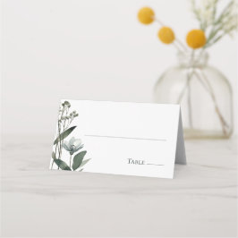 Green Floral Botanical Wedding プレイスカード