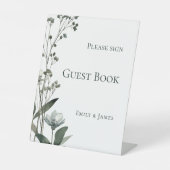 Green Floral Botanical Wedding 台座サイン (正面)