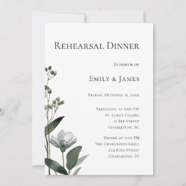 Green Floral Botanical Wedding 招待状