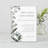 Green Floral Botanical Wedding 招待状 (スタンド正面)