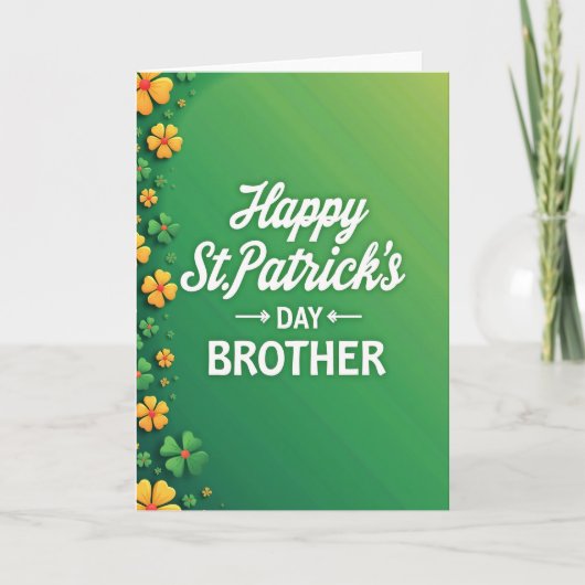 Green Floral Brother Card カード (正面)