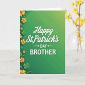 Green Floral Brother Card カード (黄色い花)