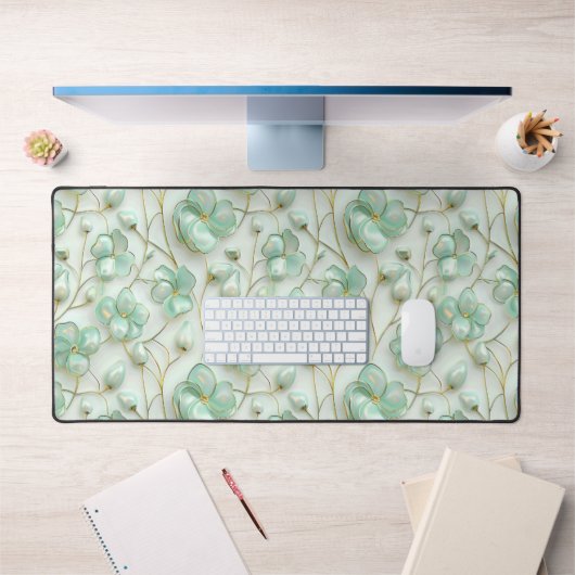 Green Floral Desk Mat デスクマット (オフィス1)