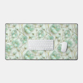 Green Floral Desk Mat デスクマット (キーボード&マウス)