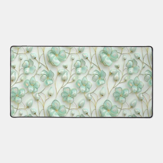 Green Floral Desk Mat デスクマット (正面)