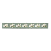 Green Floral Elegant Satin Ribbon サテンリボン (正面)