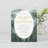 Green Floral Forest Classic Watercolor Wedding 招待状 (スタンド正面)