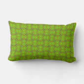 Green Floral Geometric Long Accent Pillow ランバークッション (裏面)