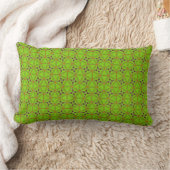 Green Floral Geometric Long Accent Pillow ランバークッション (ブランケット)