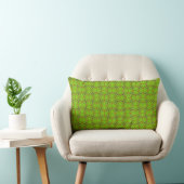 Green Floral Geometric Long Accent Pillow ランバークッション (椅子)