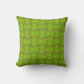 Green Floral Geometric Pattern Throw Pillow クッション (正面)