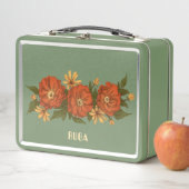 Green floral Lunchbox メタルランチボックス (インサイチュ)