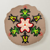 Green Floral Mandala ラウンドクッション (裏面)