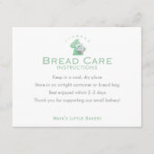 Green Floral Mixer Bread Care Instructions サンキューカード (正面)