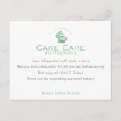 Green Floral Mixer Cake Care Instructions サンキューカード (正面)