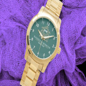 Green Floral Monogram Wedding Personalized Couple 腕時計
