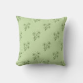 Green Floral Pattern Botanical Greenery & Rustic クッション (正面)
