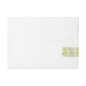 Green floral pattern classic wedding Address Label ラップアラウンド宛名ラベル (裏面)