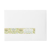 Green floral pattern classic wedding Address Label ラップアラウンド宛名ラベル (正面)