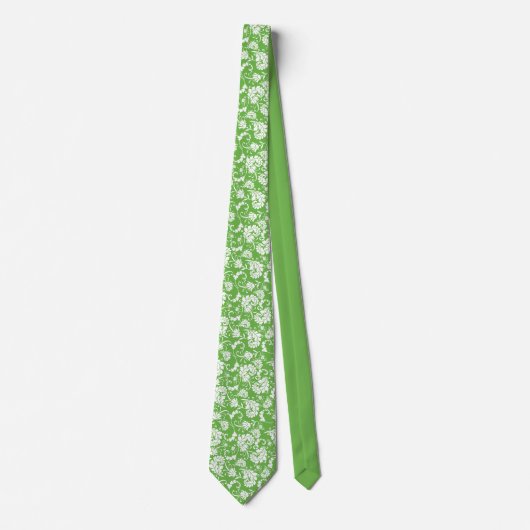 Green Floral Pattern Custom Necktie ネクタイ (正面)