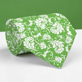 Green Floral Pattern Custom Necktie ネクタイ