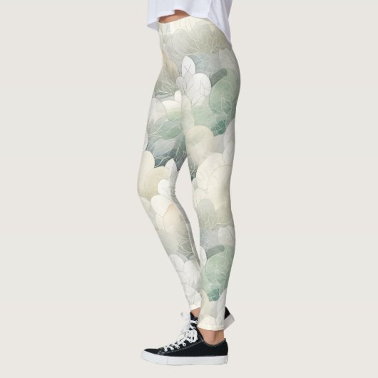 Green Floral Serenity レギンス (左)