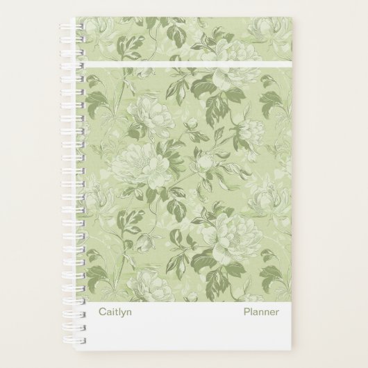 Green Floral Small Planner プランナー手帳 (正面)