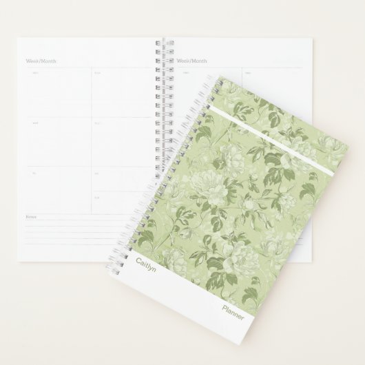 Green Floral Small Planner プランナー手帳 (ディスプレー)