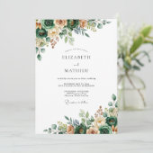 Green Floral Verdant Wedding 招待状 (スタンド正面)